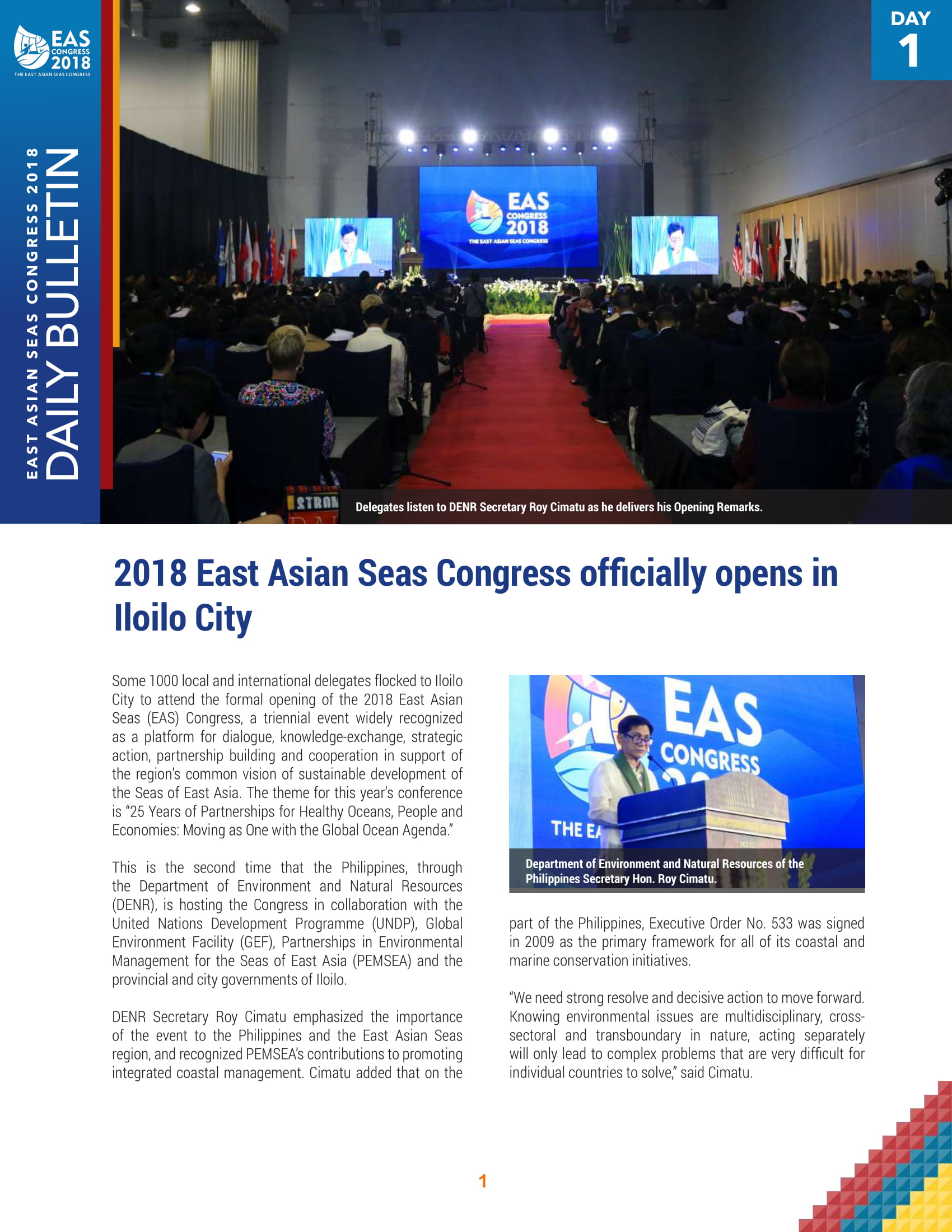 EASC 2018 Daily Bulletin: Day 1